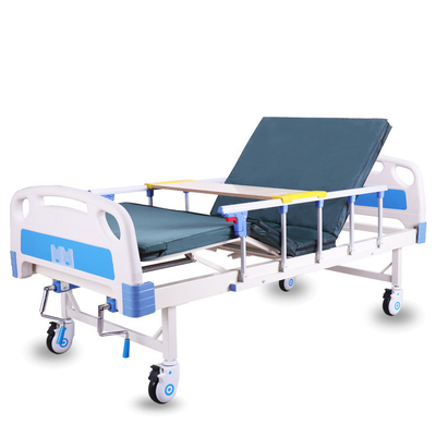 डबल क्रैंक एडजस्टेबल हॉस्पिटल बेड मल्टीफंक्शनल हॉस्पिटल मैनुअल नर्सिंग बेड